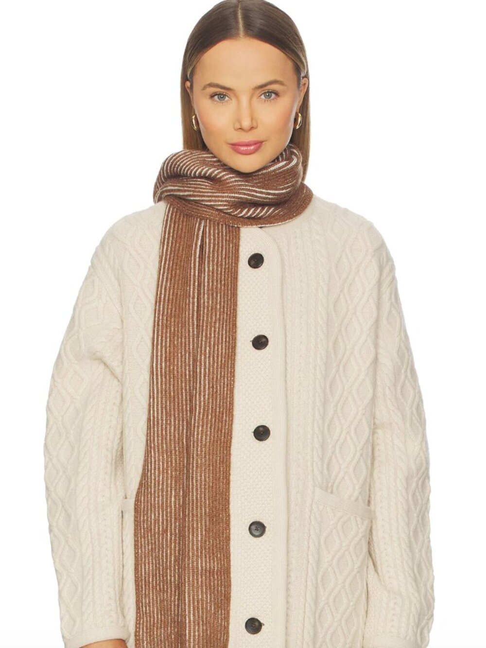 Varley Deville Plated Scarf in Cocoa Dust